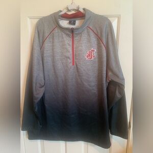Ombré grey WSU sports pullover. EUC. Size 3XL. Burgundy trim.
